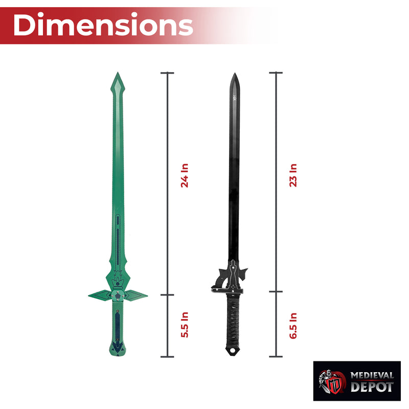 SAO Dual Blades Dark Repulser Elucidator Sword Set