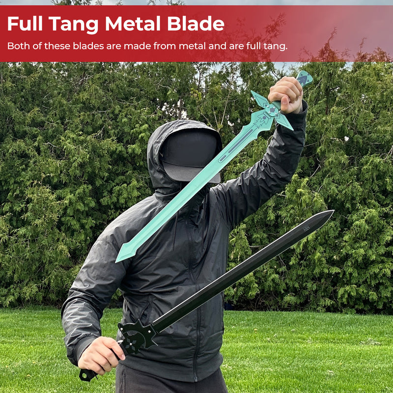 SAO Dual Blades Dark Repulser Elucidator Sword Set