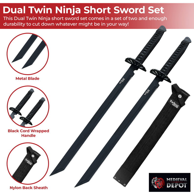 Dual Twin Ninja Short Sword Set