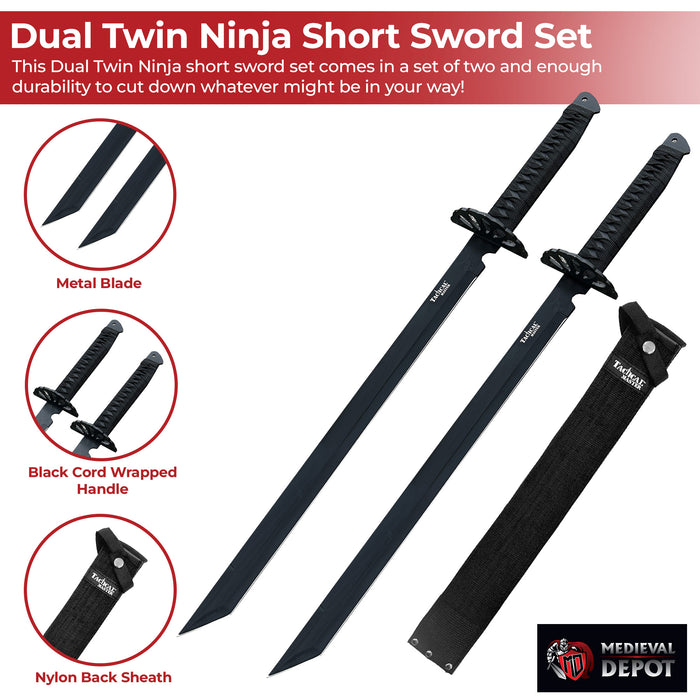 Dual Twin Ninja Short Sword Set
