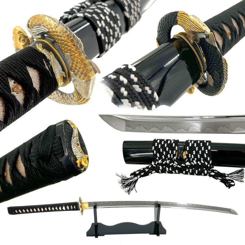 Dance of the Koi 1060 Damascus Steel Handmade Katana