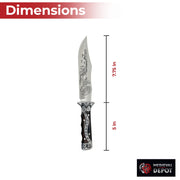 Decorative Guard Scroll Handle Engraved Fixed Blade Knife