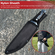 Decorative Guard Scroll Handle Engraved Fixed Blade Knife