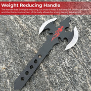 Dragon's Mighty Fury Triple-Edged Throwing Axe Set – 3-Piece with Nylon Sheaths