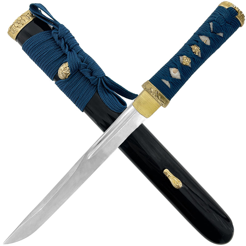 Elegant Japanese Tanto Dagger with Gold Accents