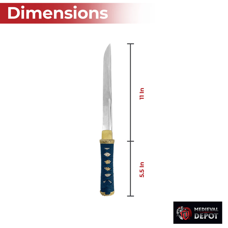 Elegant Japanese Tanto Dagger with Gold Accents
