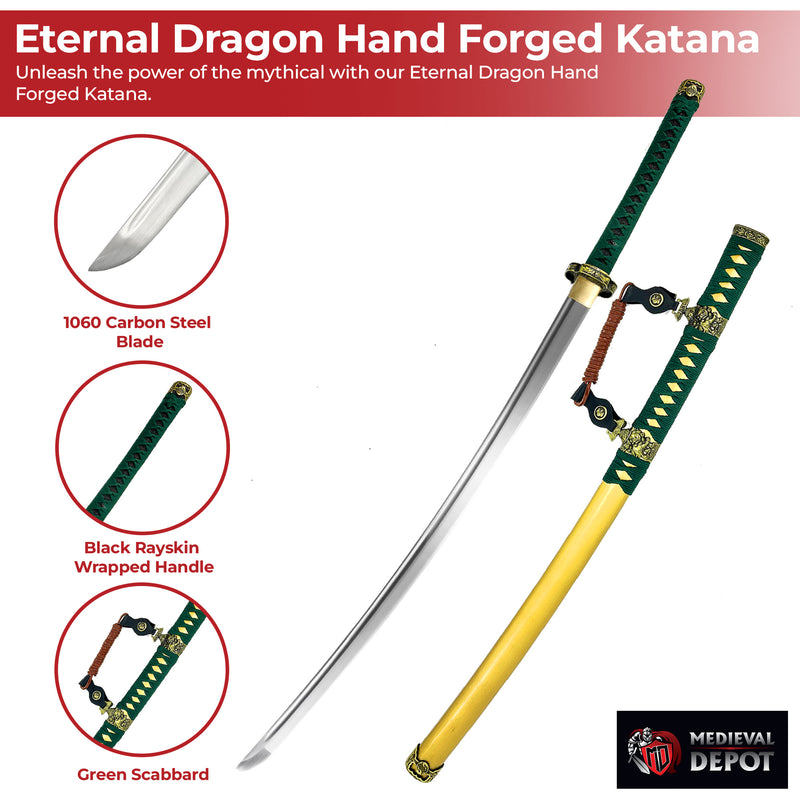 Emerald Elegance Handmade Katana