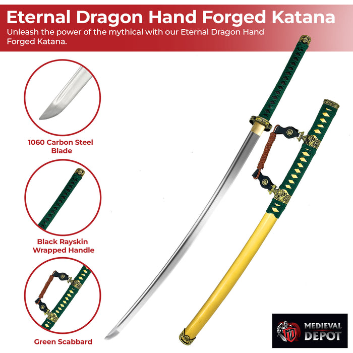 Emerald Elegance Handmade Katana