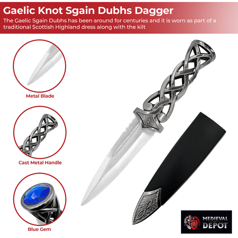 Endless Gaelic Knot Sgain Dubhs Dagger