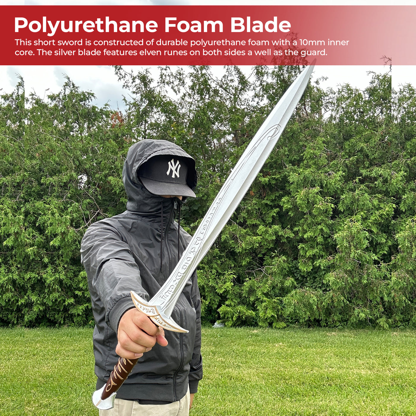 Elven Bane Foam Sword – The Hobbit Inspired, Half Tang, Silver Finish