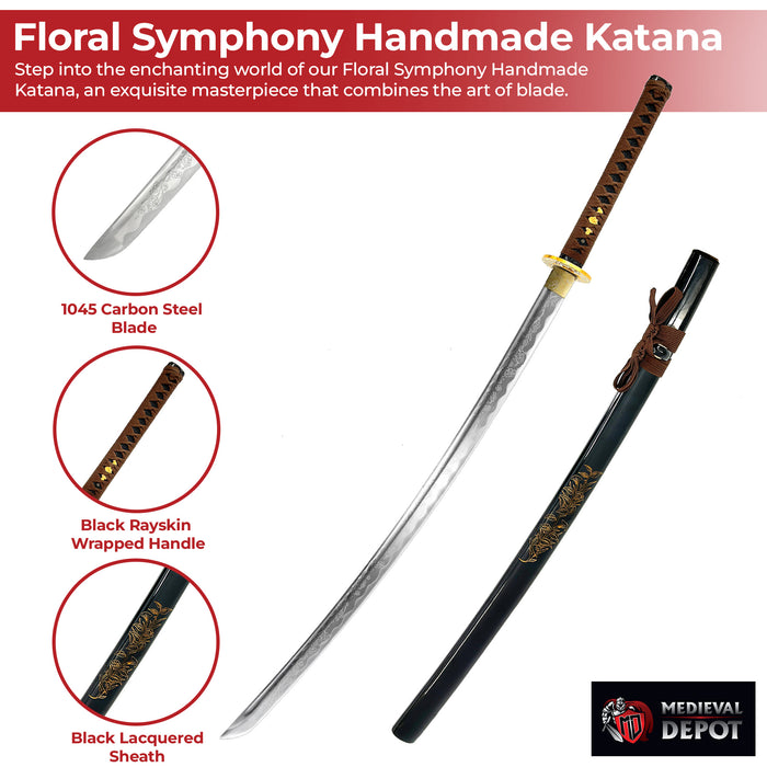 Floral Symphony Handmade Katana