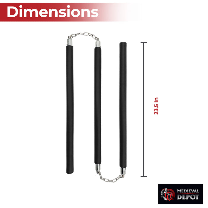 Foam Padded Three Sectional Staff Sansetsukon Black