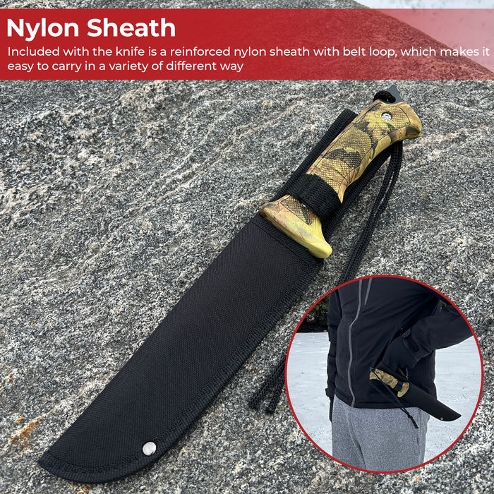 Foot Hills Woodland Camo Outdoor Knife