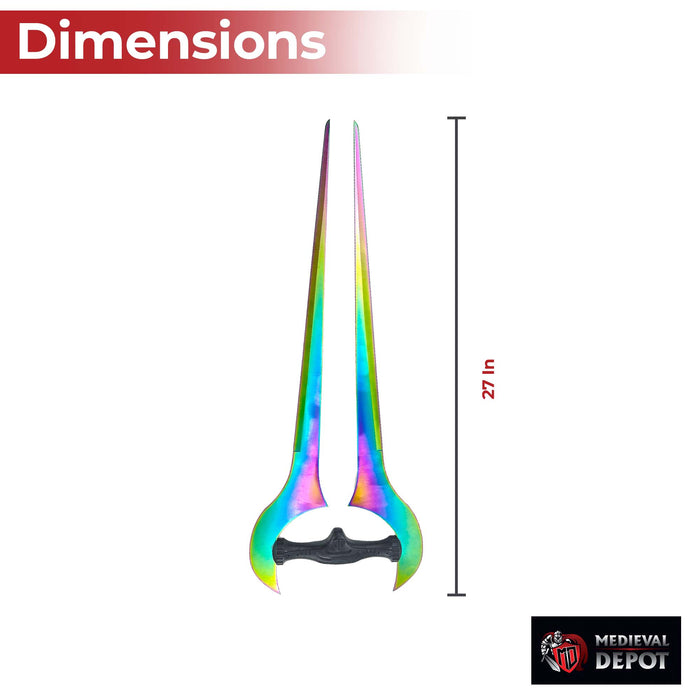 Forked Titanium Color Metal Sword