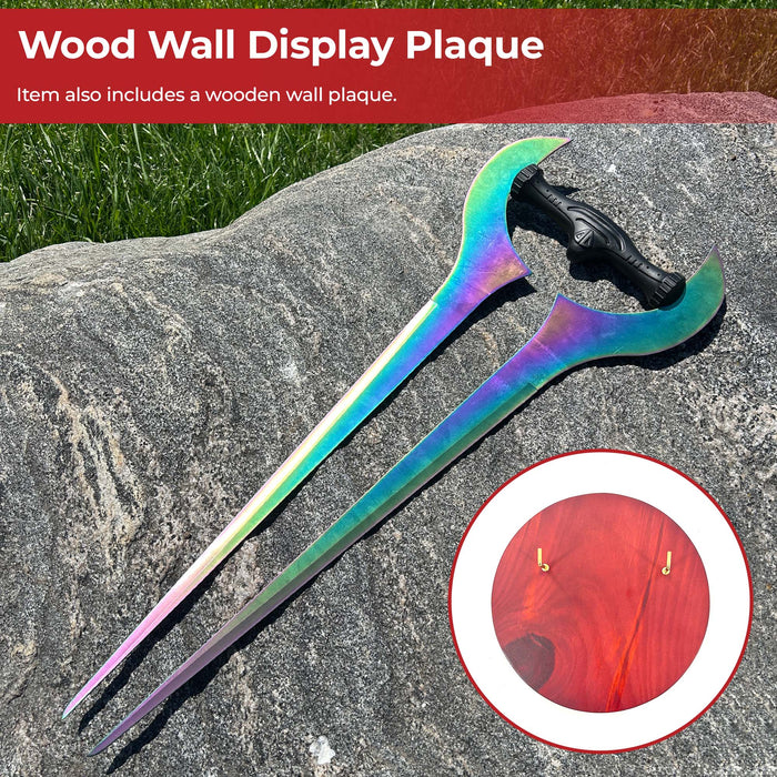 Forked Titanium Color Metal Sword