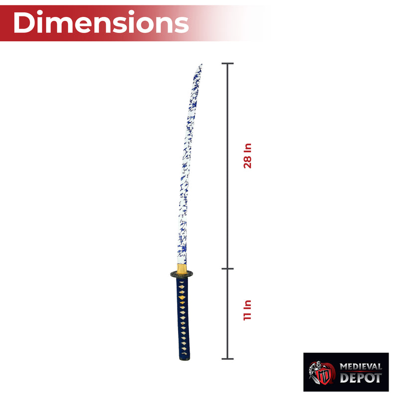 Frost Bloom Porcelain Blue Hand Forged Katana
