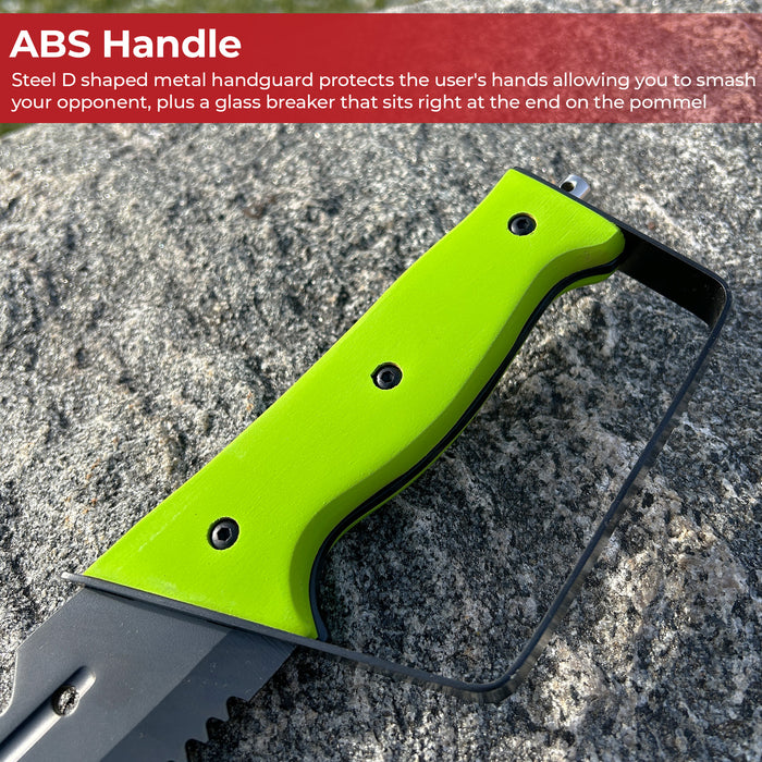 Full Tang Raving Lunatic Glass Breaker and Handguard Knife