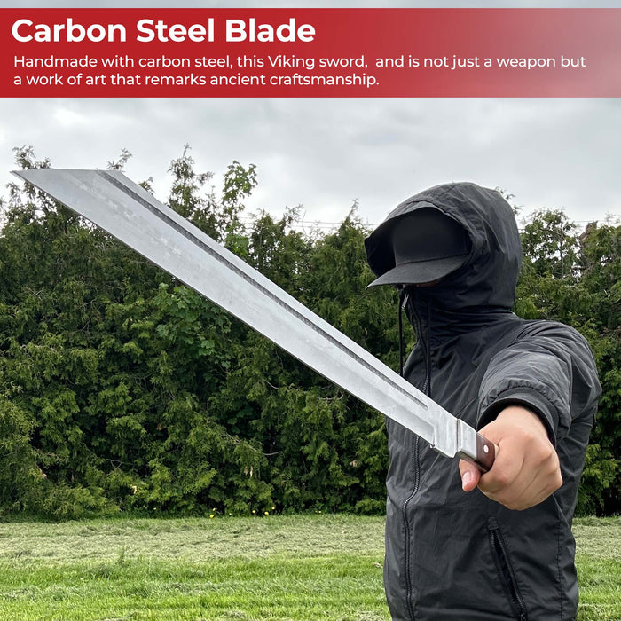 Full Tang Viking Seax Sword with Bone Handle