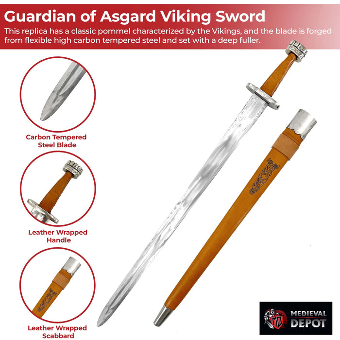 Functional Medieval Guardian of Asgard Viking Replica Sword