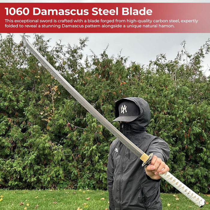 Flight of the Sea Hawk 1060 Damascus Steel Handmade Katana