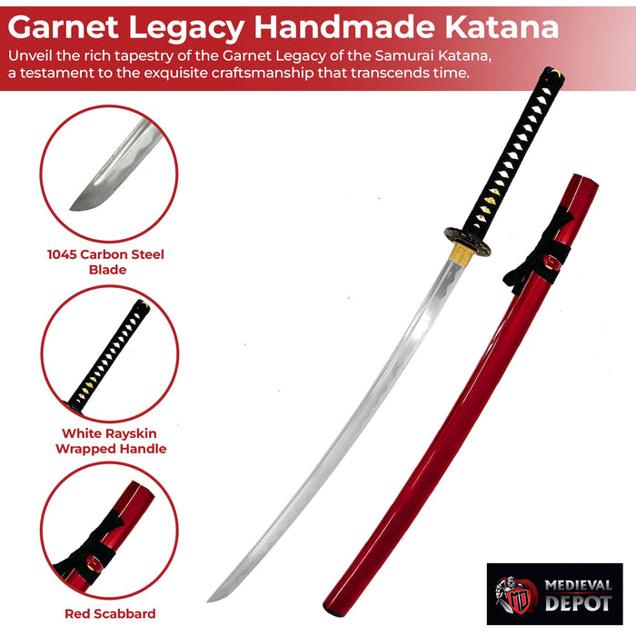 Garnet Legacy of the Samurai Handmade Katana