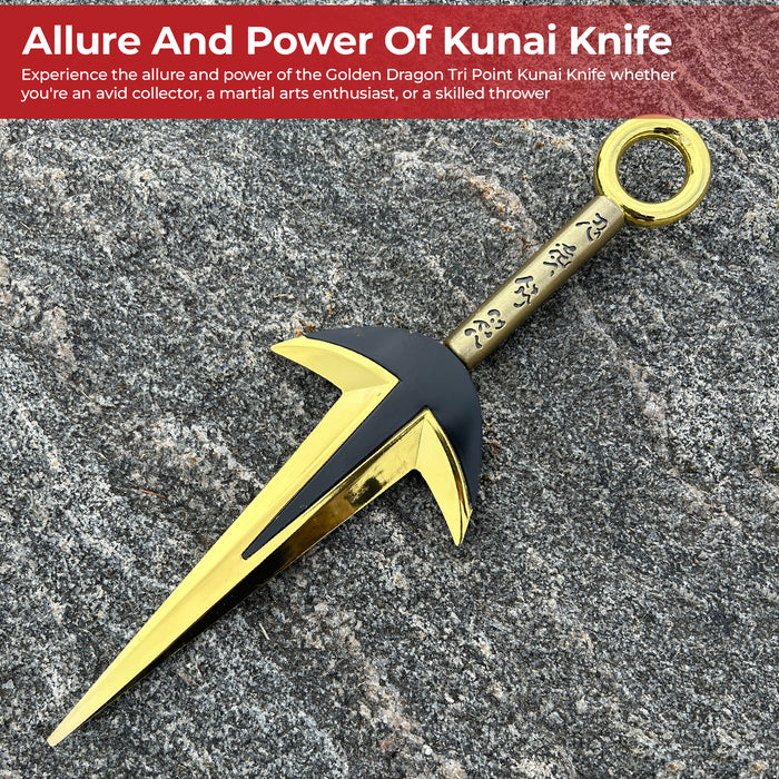 Golden Dragon Tri Point Kunai Knife