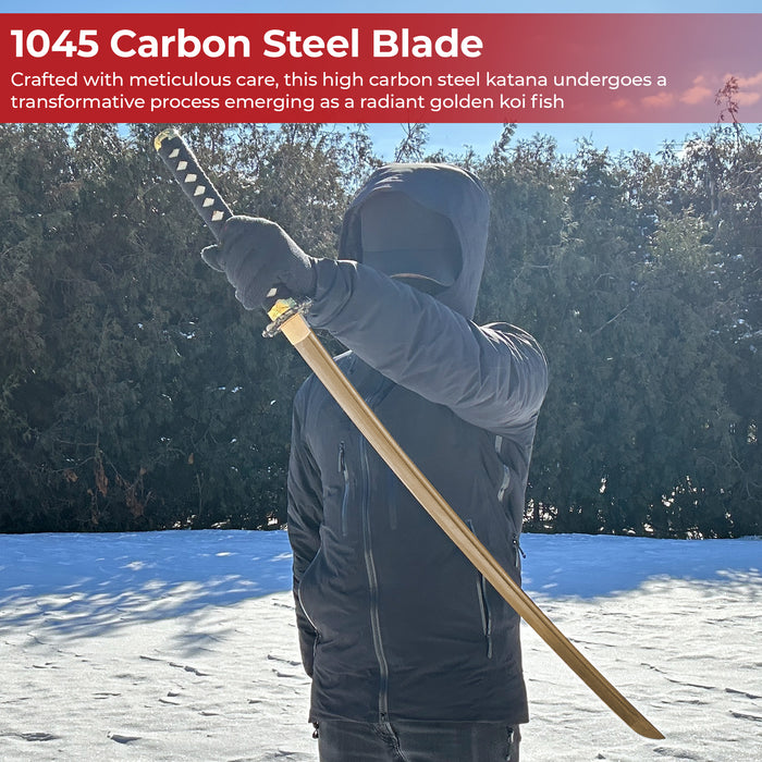 Golden Koi Elegance Handmade Katana