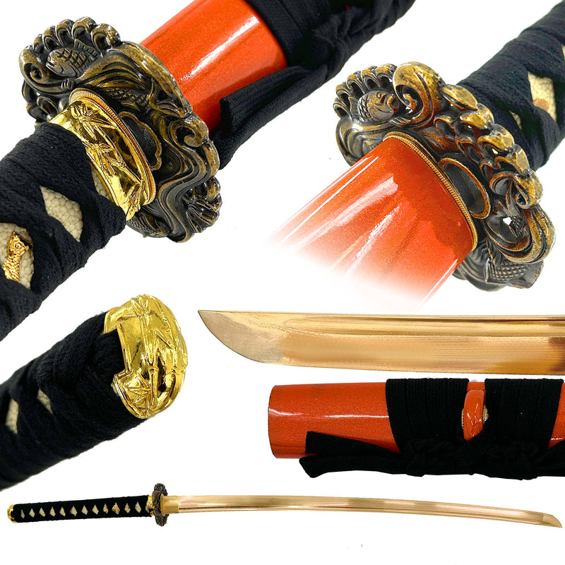 Golden Koi Elegance Handmade Katana