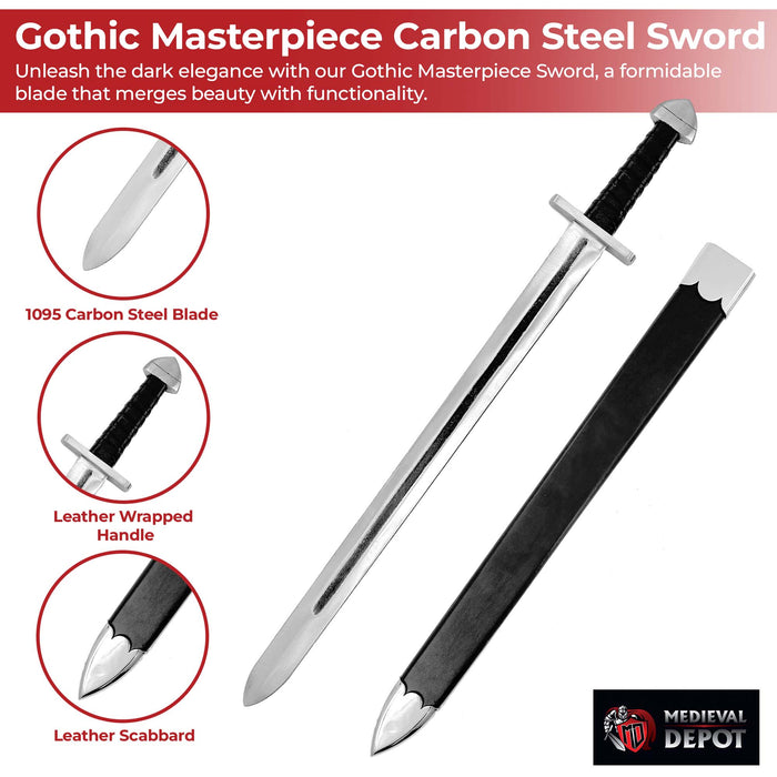 Gothic Masterpiece 1095 High Carbon Steel Sword