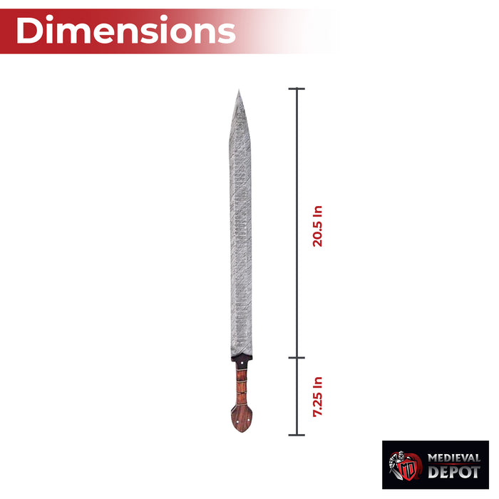 Grecian Empire Damascus Steel Xiphos Sword