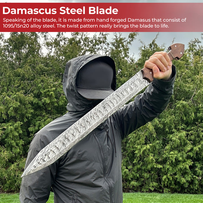 Grecian Empire Damascus Steel Xiphos Sword