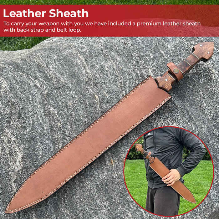 Grecian Empire Damascus Steel Xiphos Sword