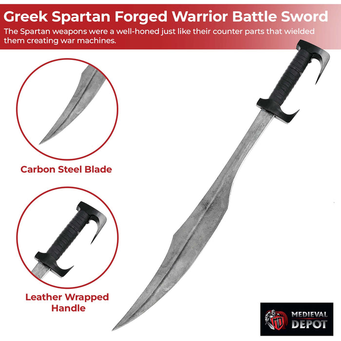 Greek Spartan Forged Warrior Battle Sword