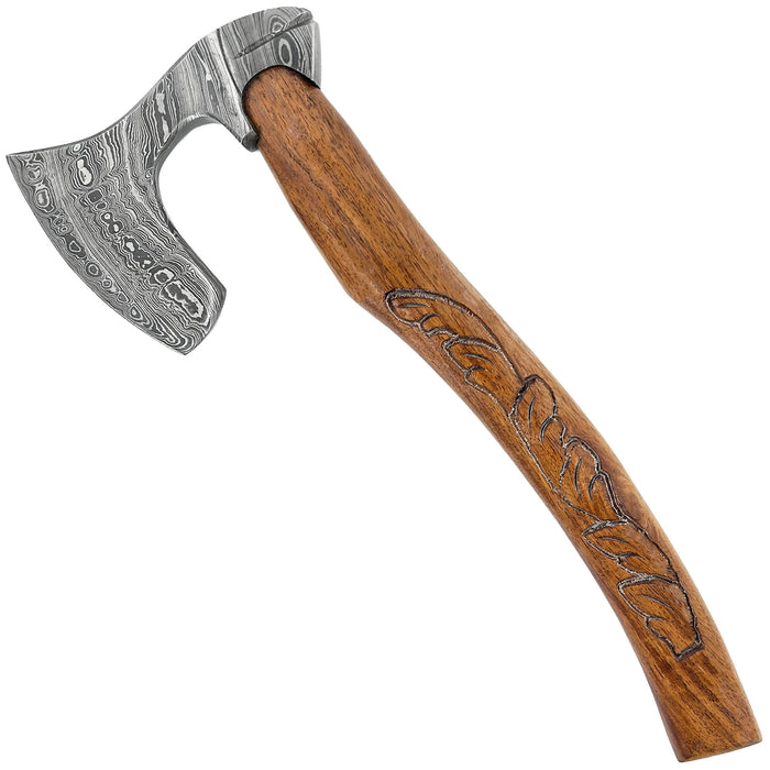 Guiscard Hand Forged Bearded Damascus Outdoor Steel Axe