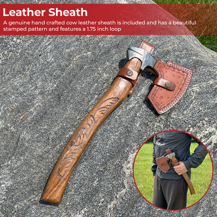 Guiscard Hand Forged Bearded Damascus Outdoor Steel Axe