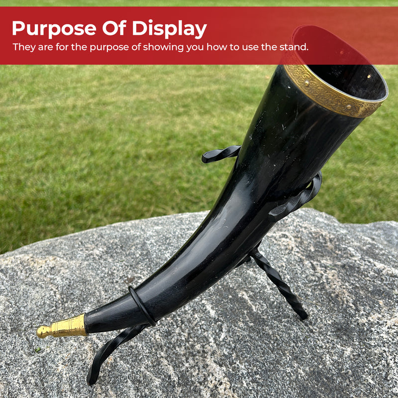 Hand Forged Twisted Iron Horn Stand