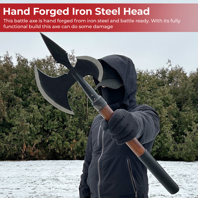 Hand Forged Viking Invasion Battle Axe