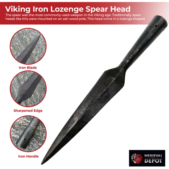 Hand Forged Viking Saga Iron Spear Head