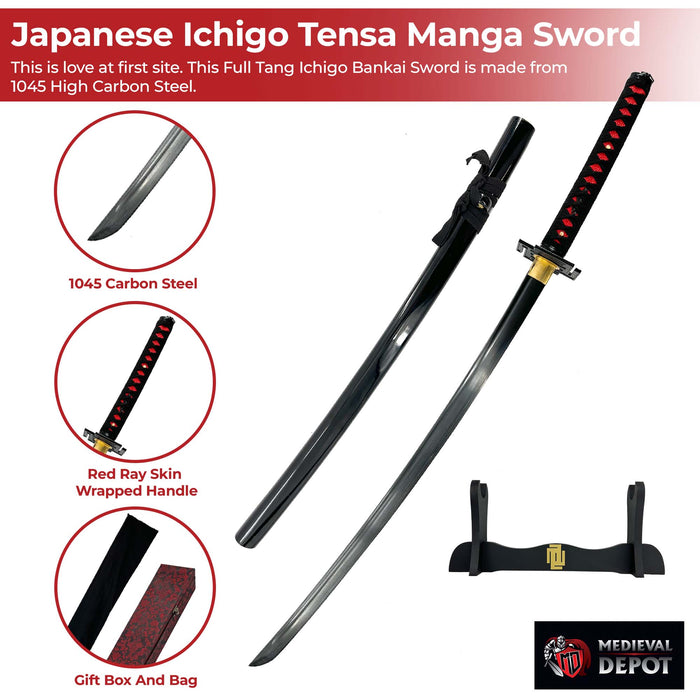 Handmade Japanese Ichigo Tensa Manga Functional Sword