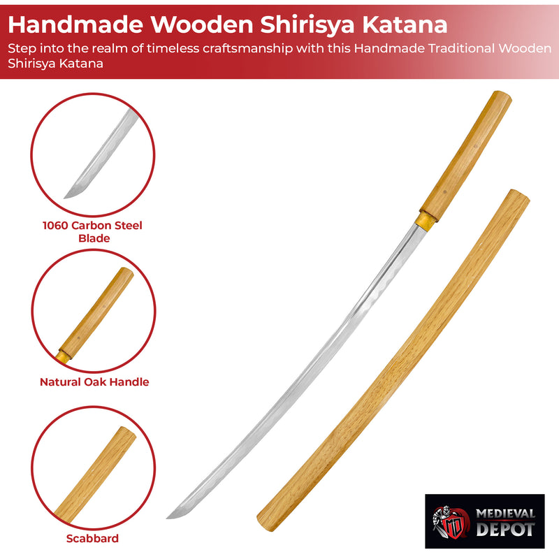 Handmade Traditional Wooden Shirisya Katana