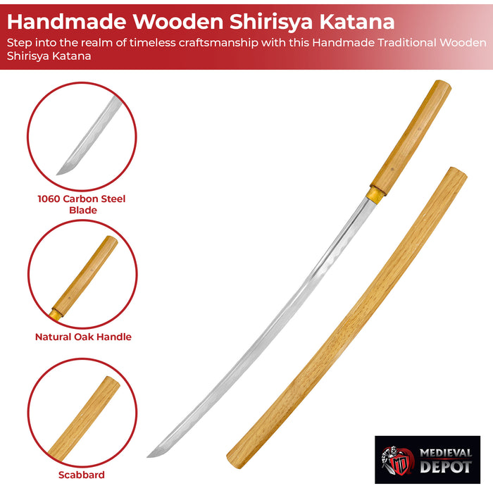 Handmade Traditional Wooden Shirisya Katana