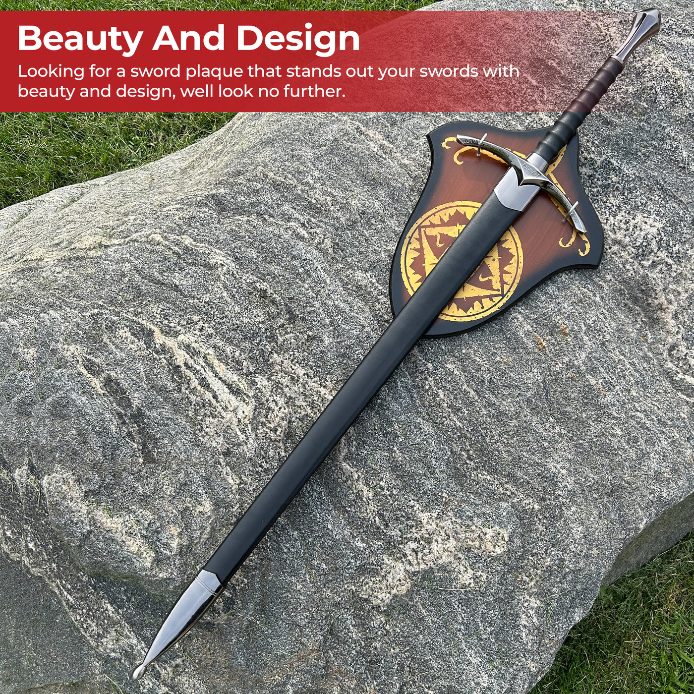 Hardwood Universal Sword Plaque — Medieval Depot