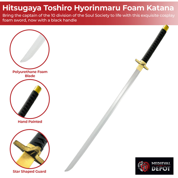 Hitsugaya Toshiro Hyorinmaru Anime Black Foam Cosplay Katana Sword