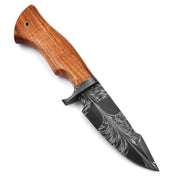 Rose Thorn Dense Twist Damascus Hunting Knife 