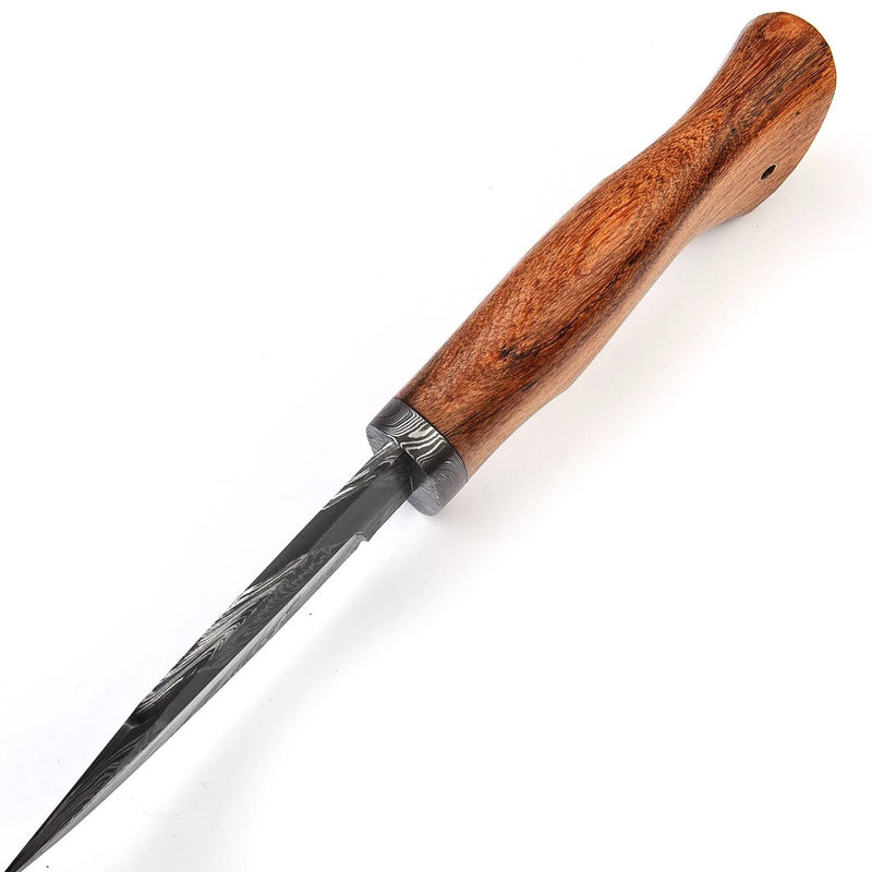 Rose Thorn Dense Twist Damascus Hunting Knife 