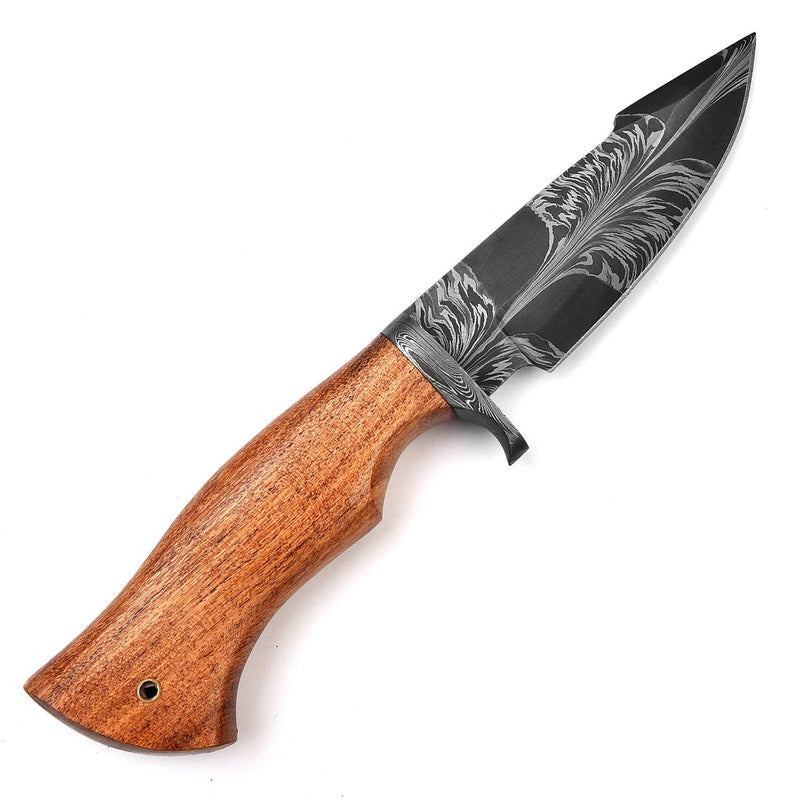 Rose Thorn Dense Twist Damascus Hunting Knife 