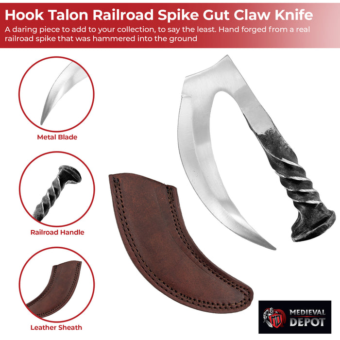 Hook Talon Railroad Spike Gut Claw Knife