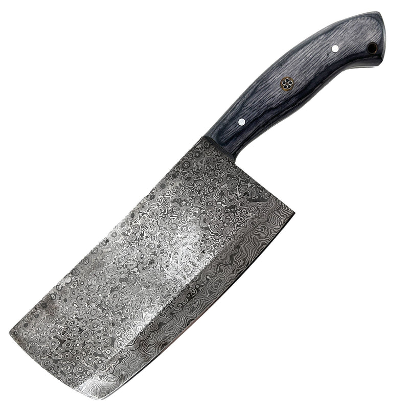 Hannibal Raindrop Damascus Steel Cleaver
