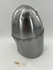 Spoleto-Style Visored Bascinet – 16 Gauge Steel with Templar Cross Cutouts 