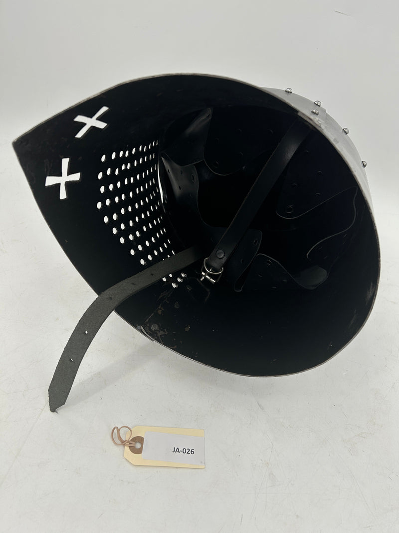 Spoleto-Style Visored Bascinet – 16 Gauge Steel with Templar Cross Cutouts 